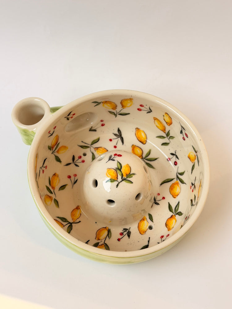 Lemon handmade ceramic washing bowl