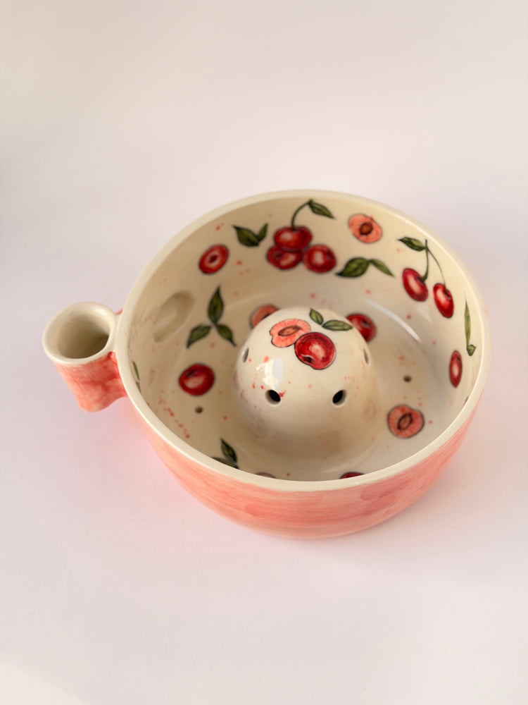 Cherry handmade ceramic washing bowl
