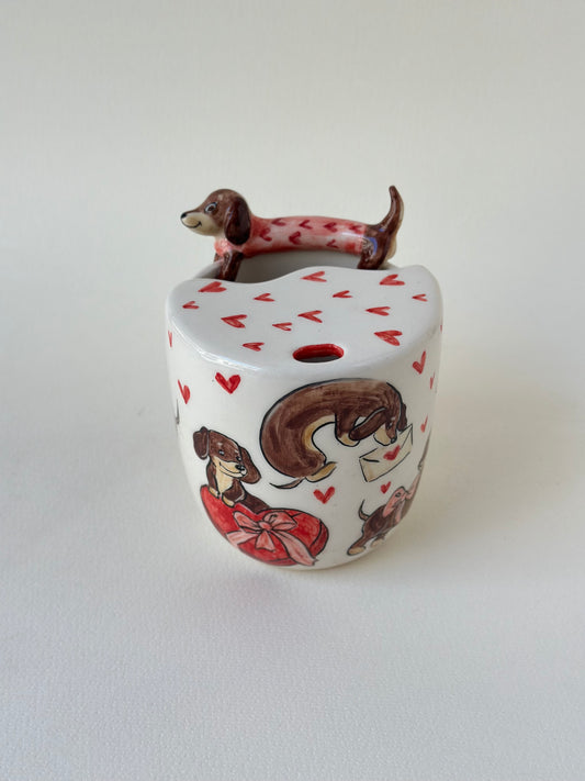 Dachshund takeaway handmade mug