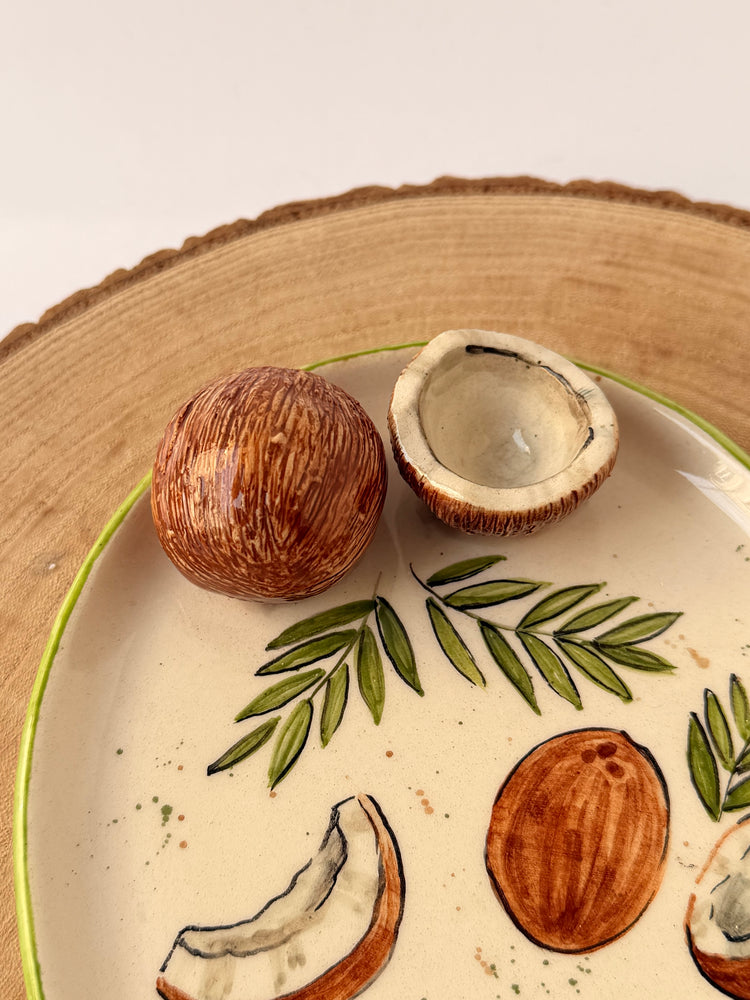 Coconut handmade ceramic plate