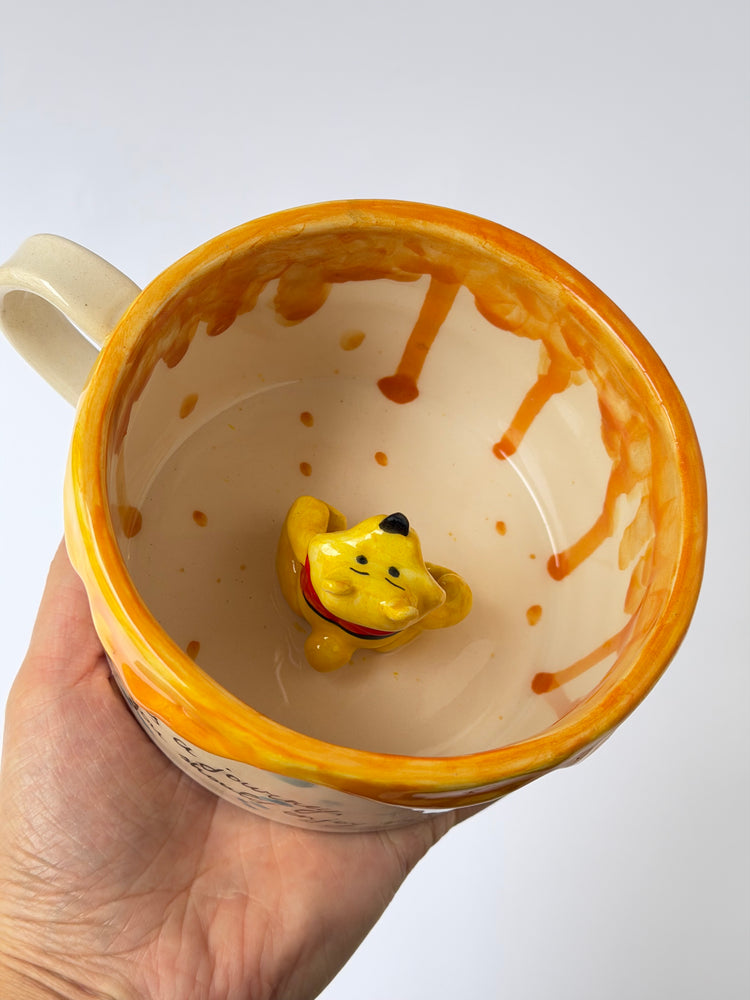 Yellow Teddy handmade ceramic mug