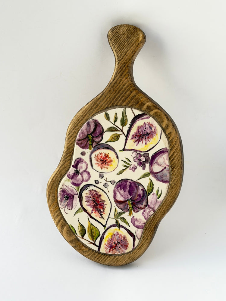 Fig Handmade ceramic wooden serving tray