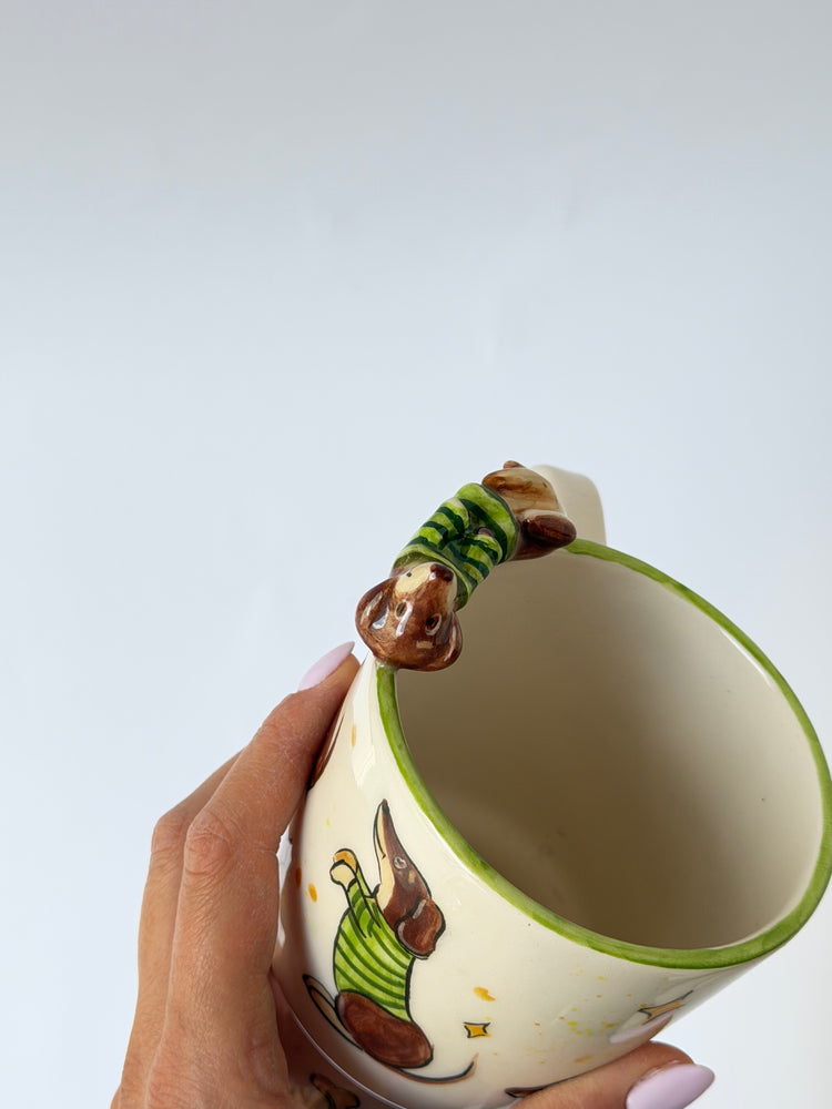 Dachshund dog handmade takeaway mug