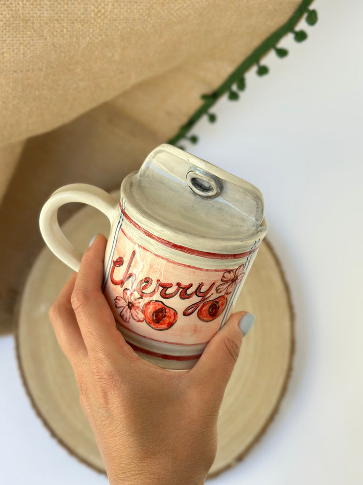 Canned goods handmade ceramic mug