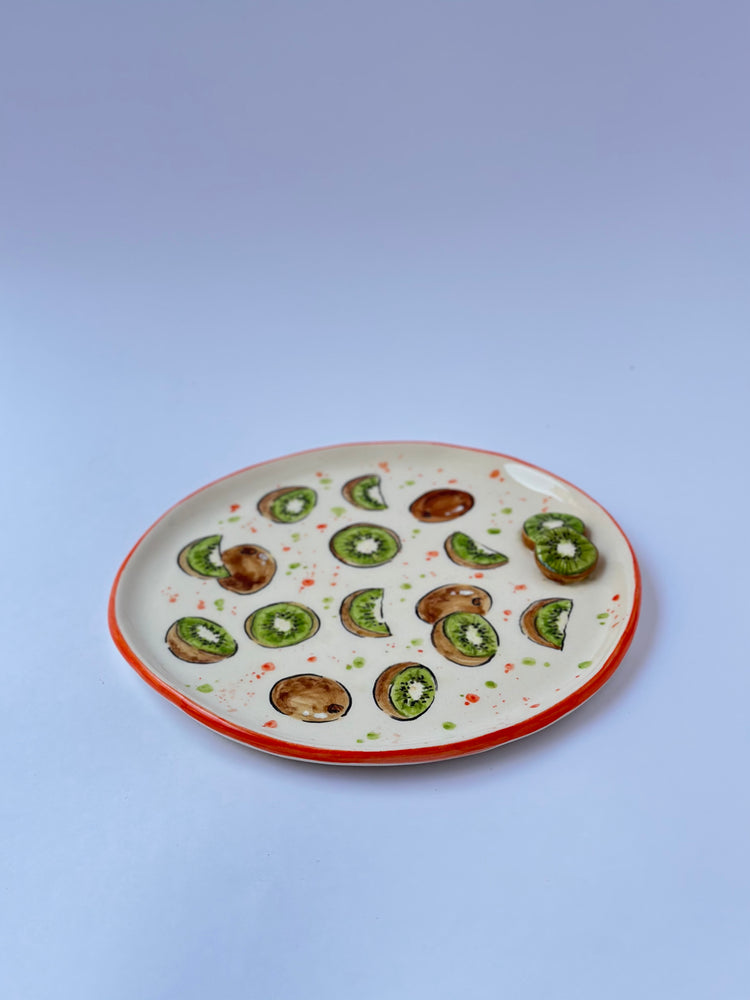 Kiwi fruit handmade plate