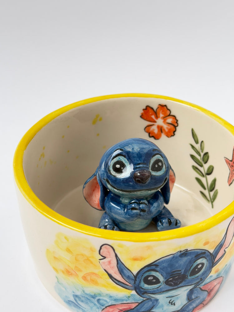 Blue eared monster handmade ceramic mug