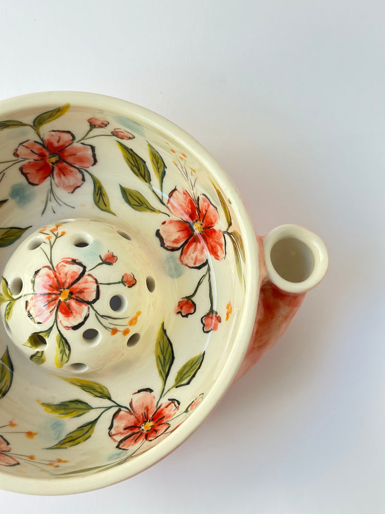Handmade flowers ceramic bowl