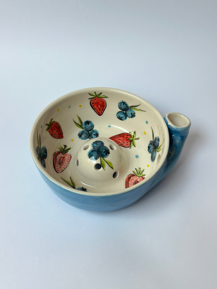 Handmade ceramic fruit washing bowl