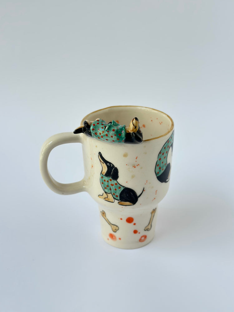 Dachshund dog handmade ceramic mug