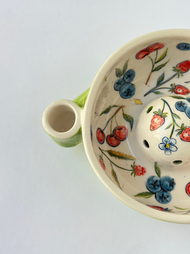 Handmade ceramic fruit washing bowl