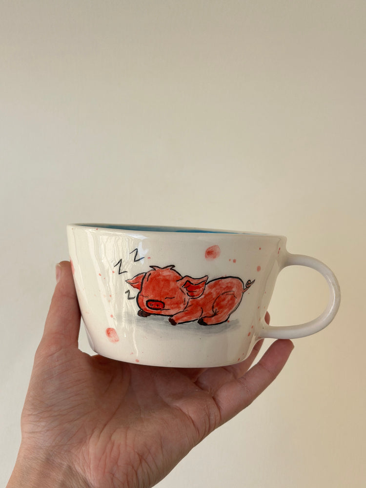 Pig handmade mug ceramic
