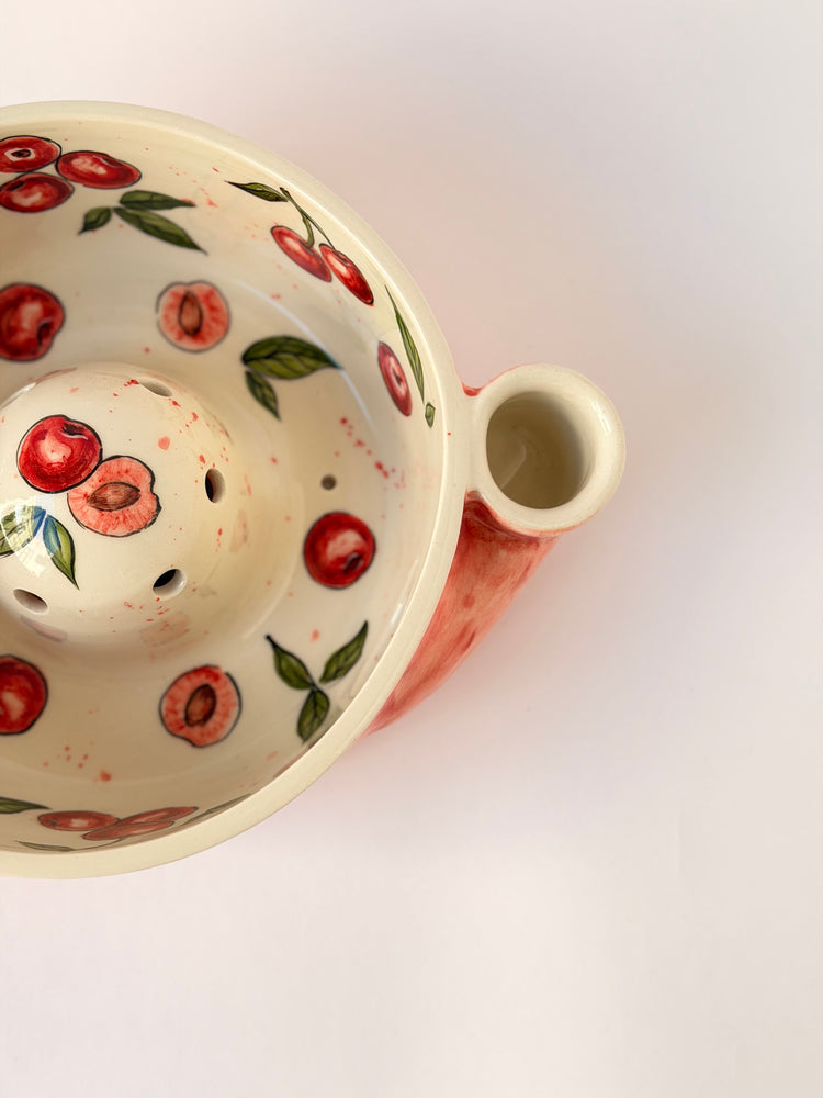 Cherry handmade ceramic washing bowl