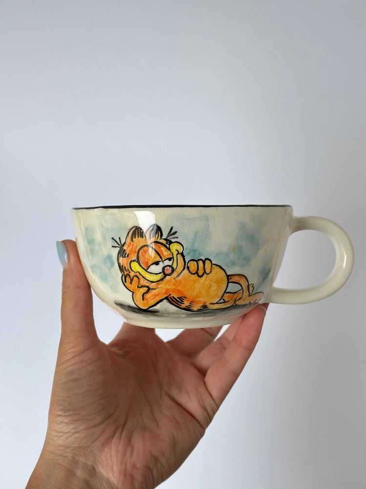 Cat handmade ceramic mug