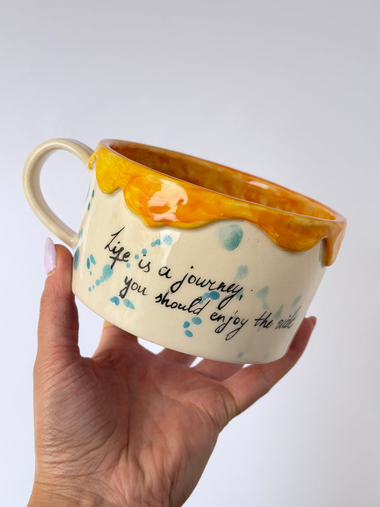 Yellow Teddy handmade ceramic mug