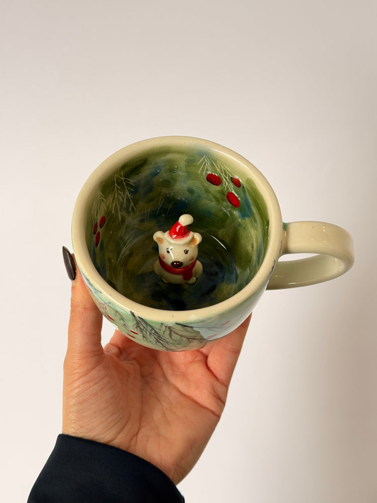 Bear handmade ceramic cup