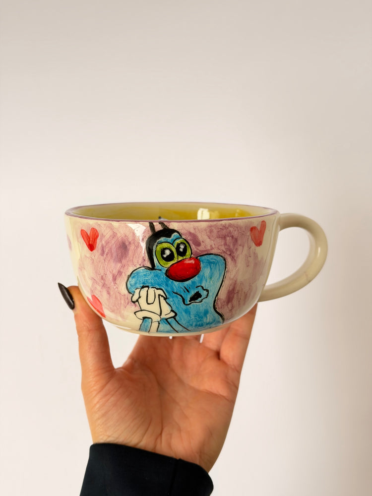 Cat handmade ceramic mug