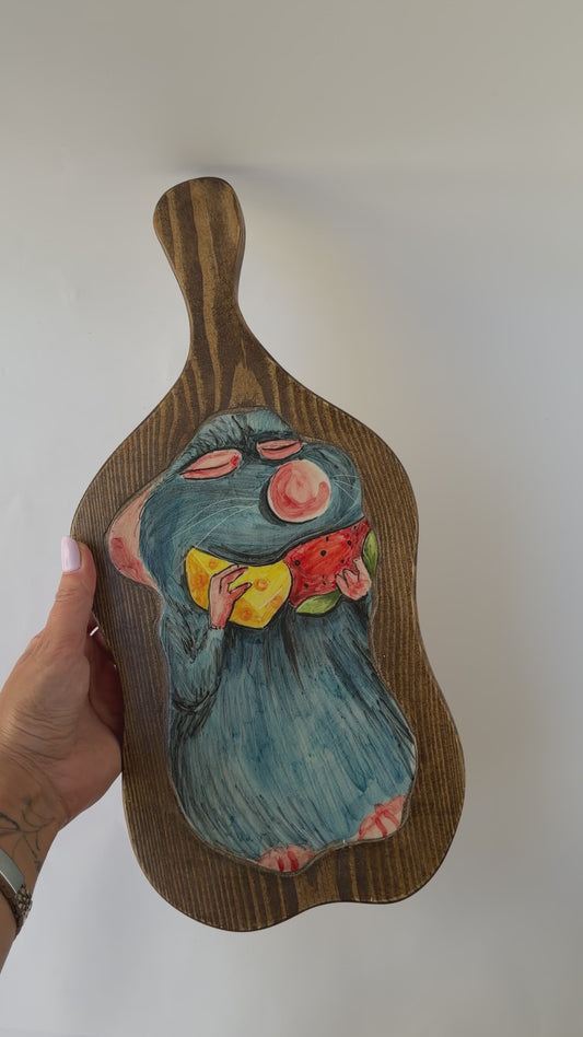Little Chef handmade ceramic wooden serving tray